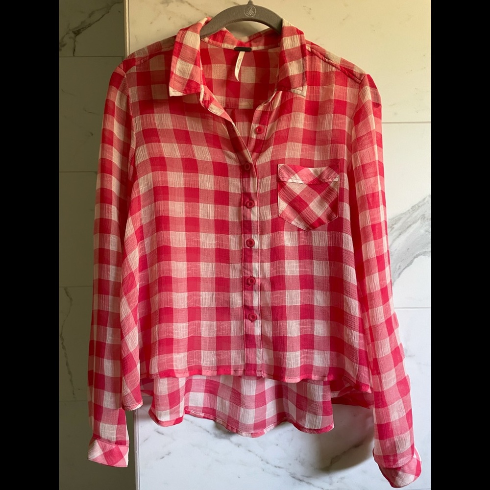 Free People Checkered Top